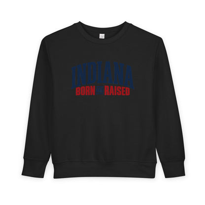 Indiana Born and Raised Premium Heritage Unisex Toddler Sweatshirt