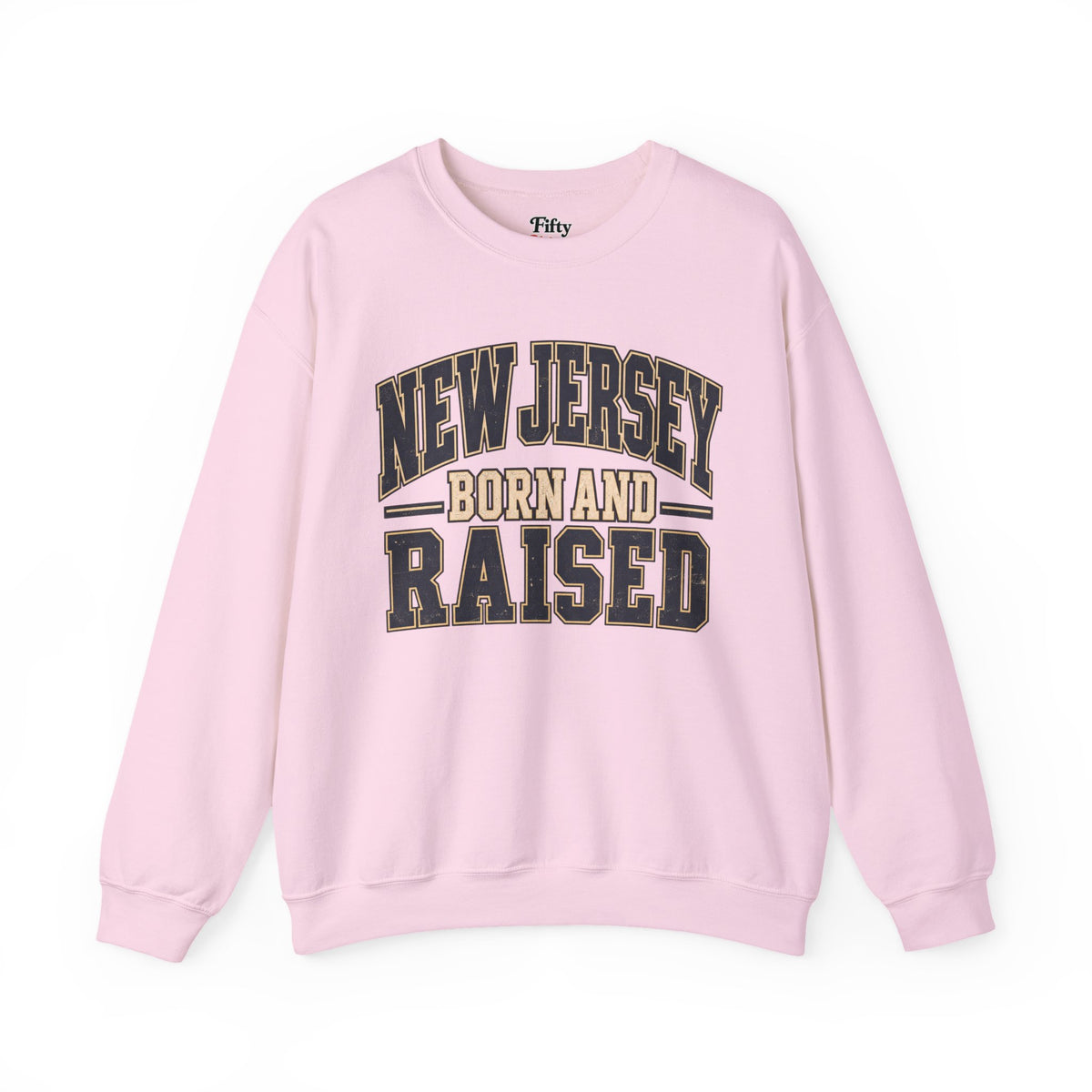 New Jersey Born and Raised Unisex Crewneck Sweatshirt State Name Graphic