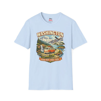 Washington Roadtrip Unisex Softstyle T Shirt State Pride Graphic Tee Collections FS03