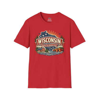 Wisconsin State Pride Unisex Softstyle T Shirt State Pride Graphic Tee Collections FS03