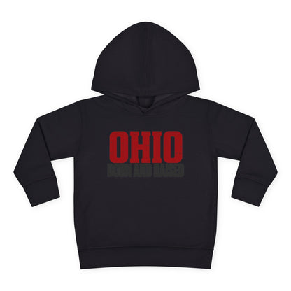 Ohio Born and Raised Minimal Heritage Unisex Toddler Pullover Fleece Hoodie