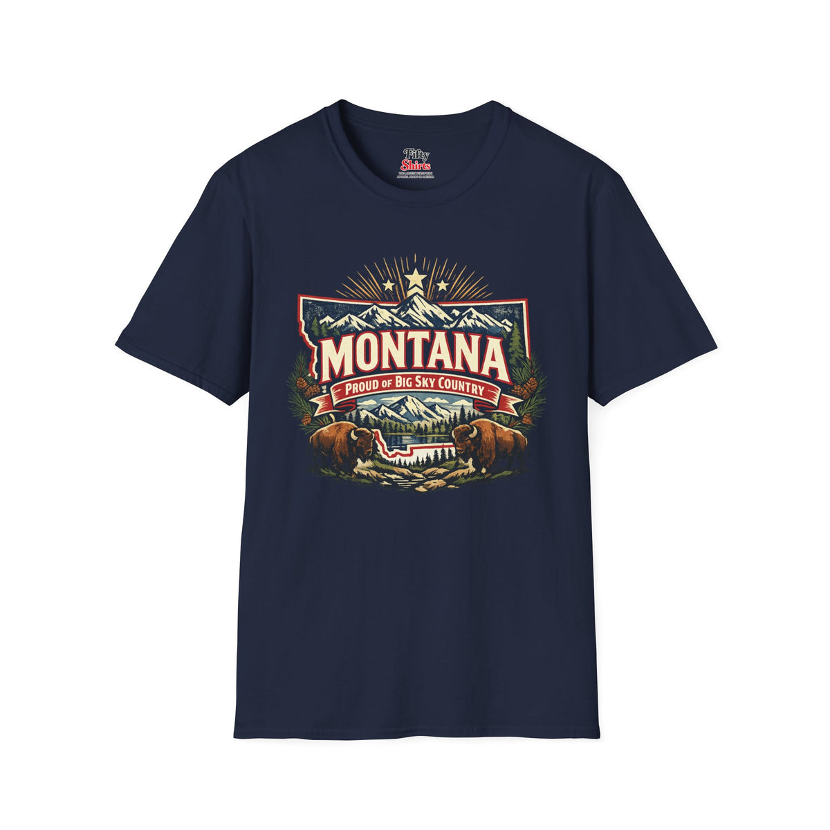 Montana State Pride Unisex Softstyle T Shirt State Pride Graphic Tee Collections FS03