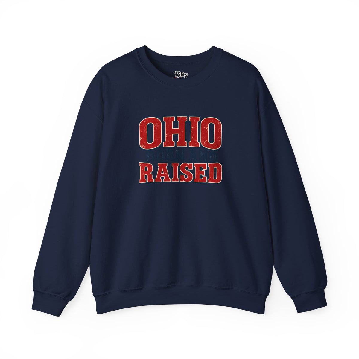 Ohio Born and Raised Vintage Americana Unisex Sweatshirt Graphic