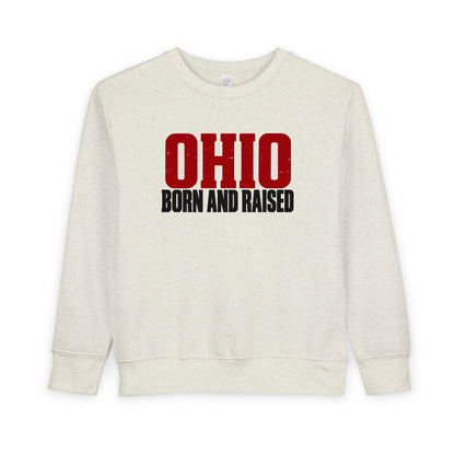Ohio Born and Raised Minimal Heritage Unisex Toddler Sweatshirt