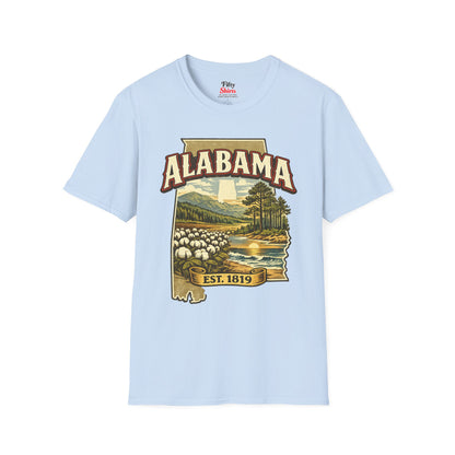 Vintage Alabama Heritage Unisex Softstyle T Shirt State Pride Graphic Tee Collections FS03