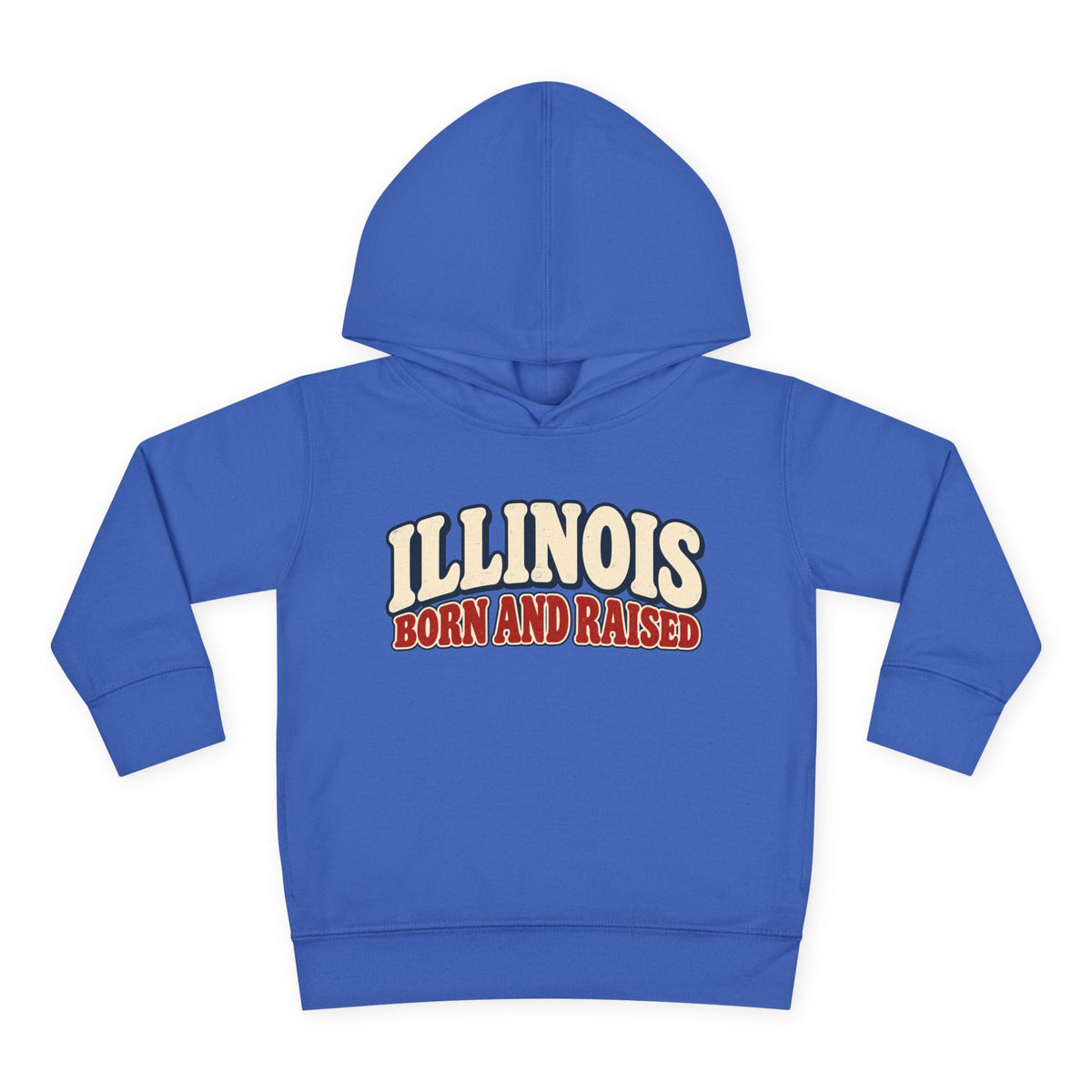 Illinois Born and Raised Retro 1970s Unisex Toddler Pullover Fleece Hoodie
