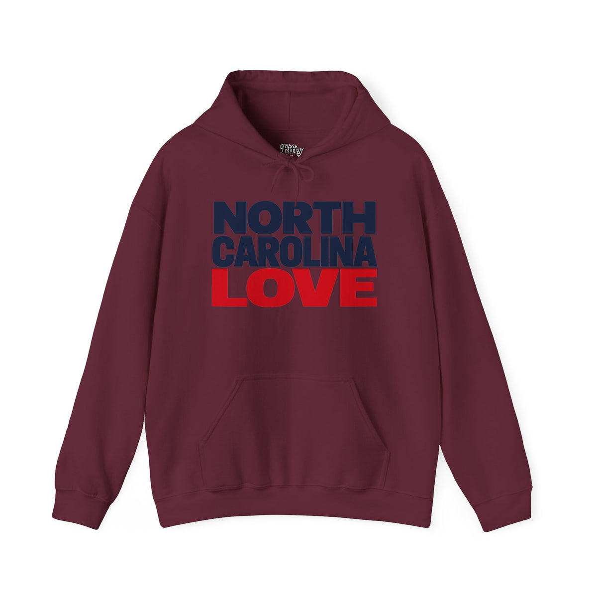 North Carolina Love Unisex Hoodie State Name Graphic