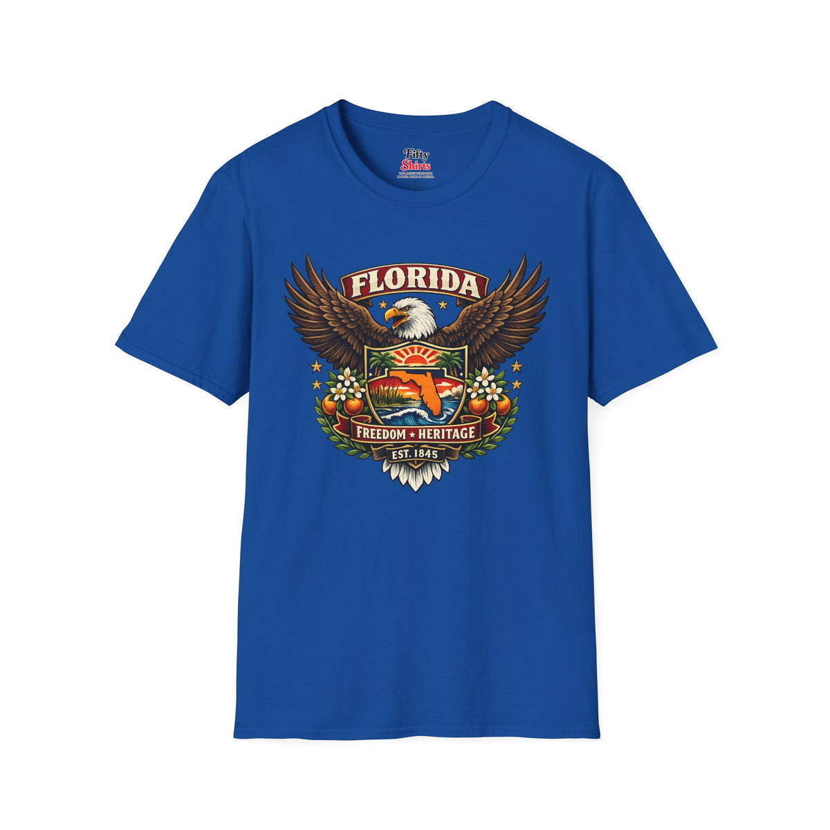 Florida Americana Eagle Unisex Softstyle T Shirt State Pride Graphic Tee Collections FS03