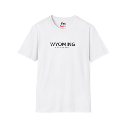 Wyoming All State In God We Trust Front Design Unisex Everyday Tee