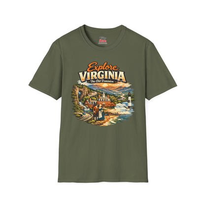 Explore Virginia Unisex Softstyle T Shirt State Pride Graphic Tee Collections FS03