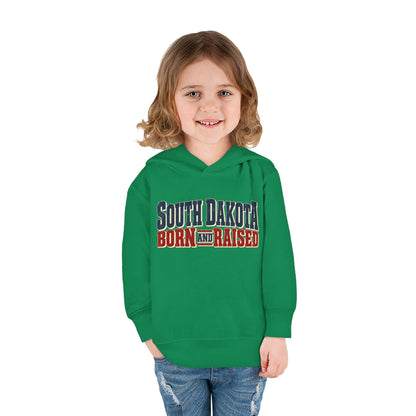 South Dakota Born and Raised Vintage Americana Unisex Toddler Pullover Fleece Hoodie