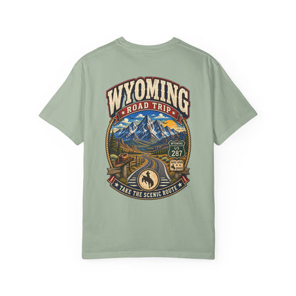 Wyoming Roadtrip Unisex Comfort Color 1717 Streetwear Graphic Tee
