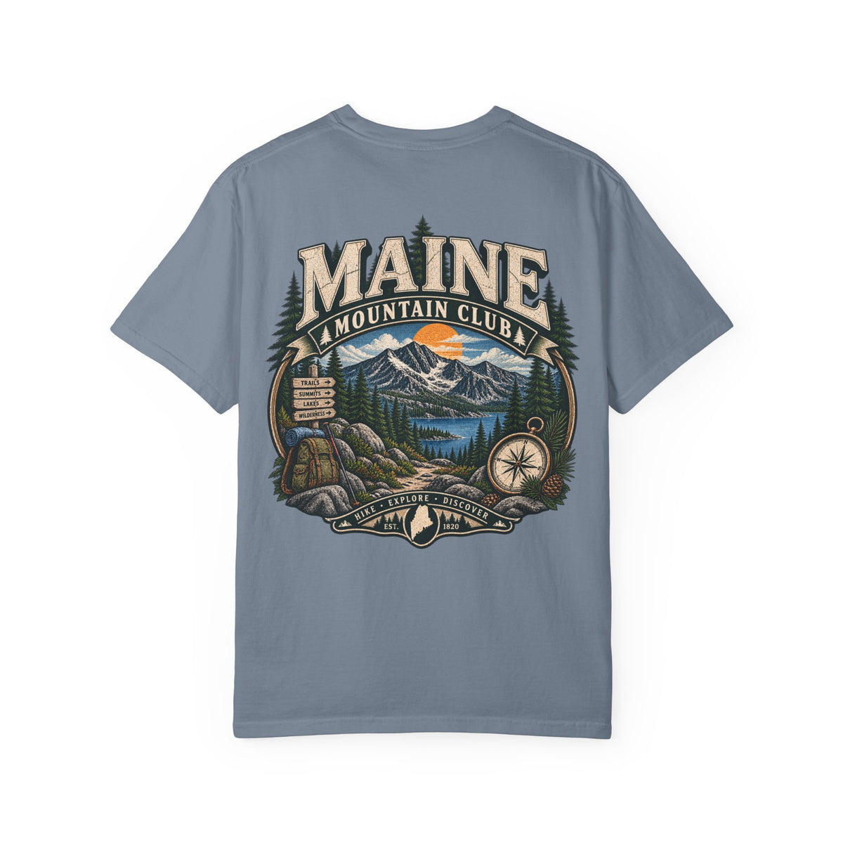 Maine Mountain Club Unisex Comfort Color 1717 Streetwear Graphic Tee