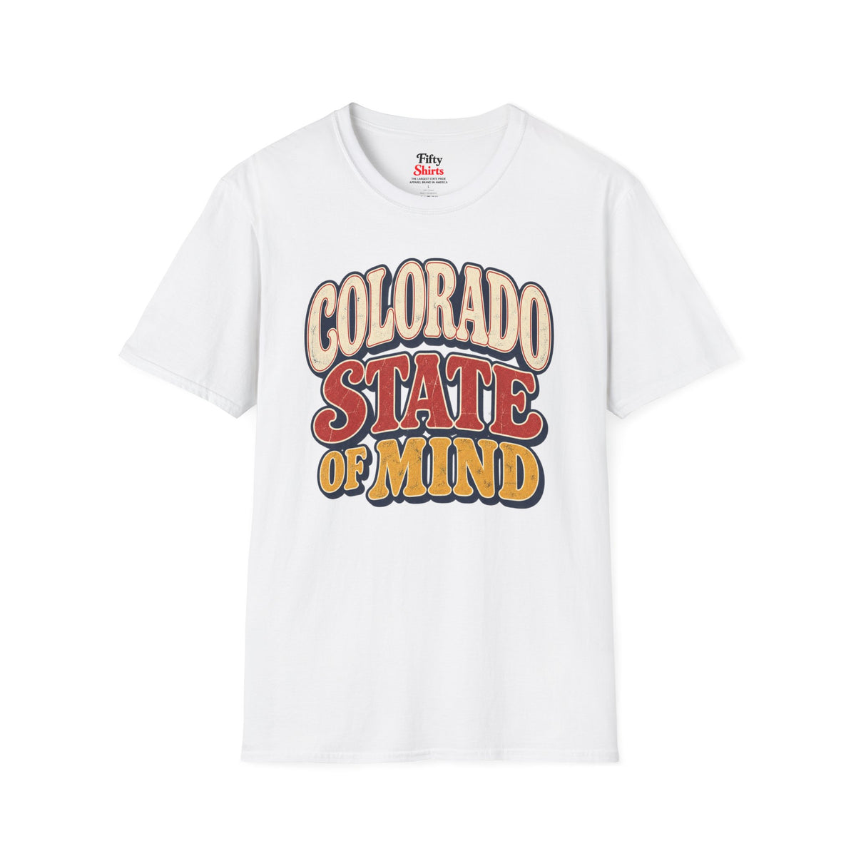 Colorado State of Mind Unisex Softstyle T Shirt State Name Graphic Tee