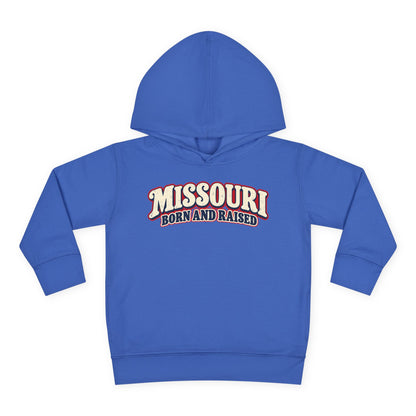 Missouri Born and Raised Retro 1970s Unisex Toddler Pullover Fleece Hoodie