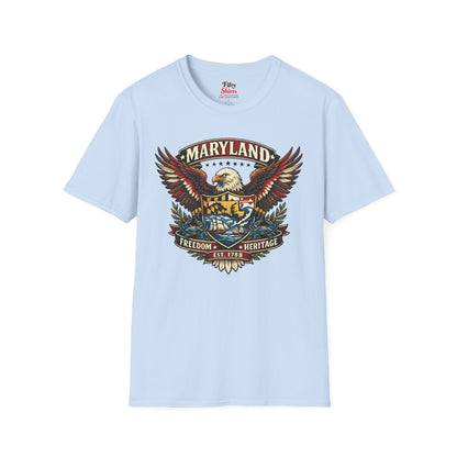 Maryland Americana Eagle Unisex Softstyle T Shirt State Pride Graphic Tee Collections FS03