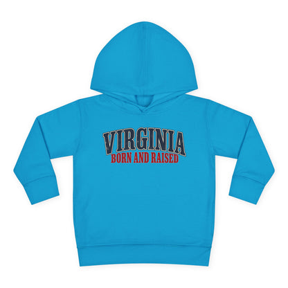 Virginia Born and Raised Southern Heritage Unisex Toddler Pullover Fleece Hoodie
