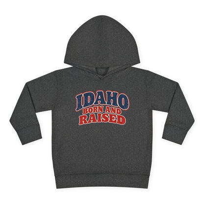 Idaho Born and Raised Retro 1970s Unisex Toddler Pullover Fleece Hoodie