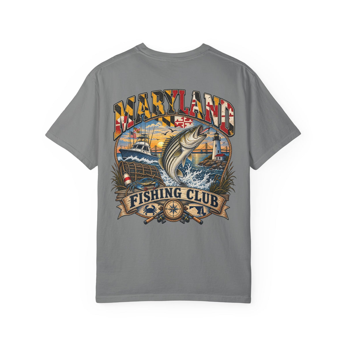 Maryland Fishing Club Unisex Comfort Color 1717 Streetwear Graphic Tee