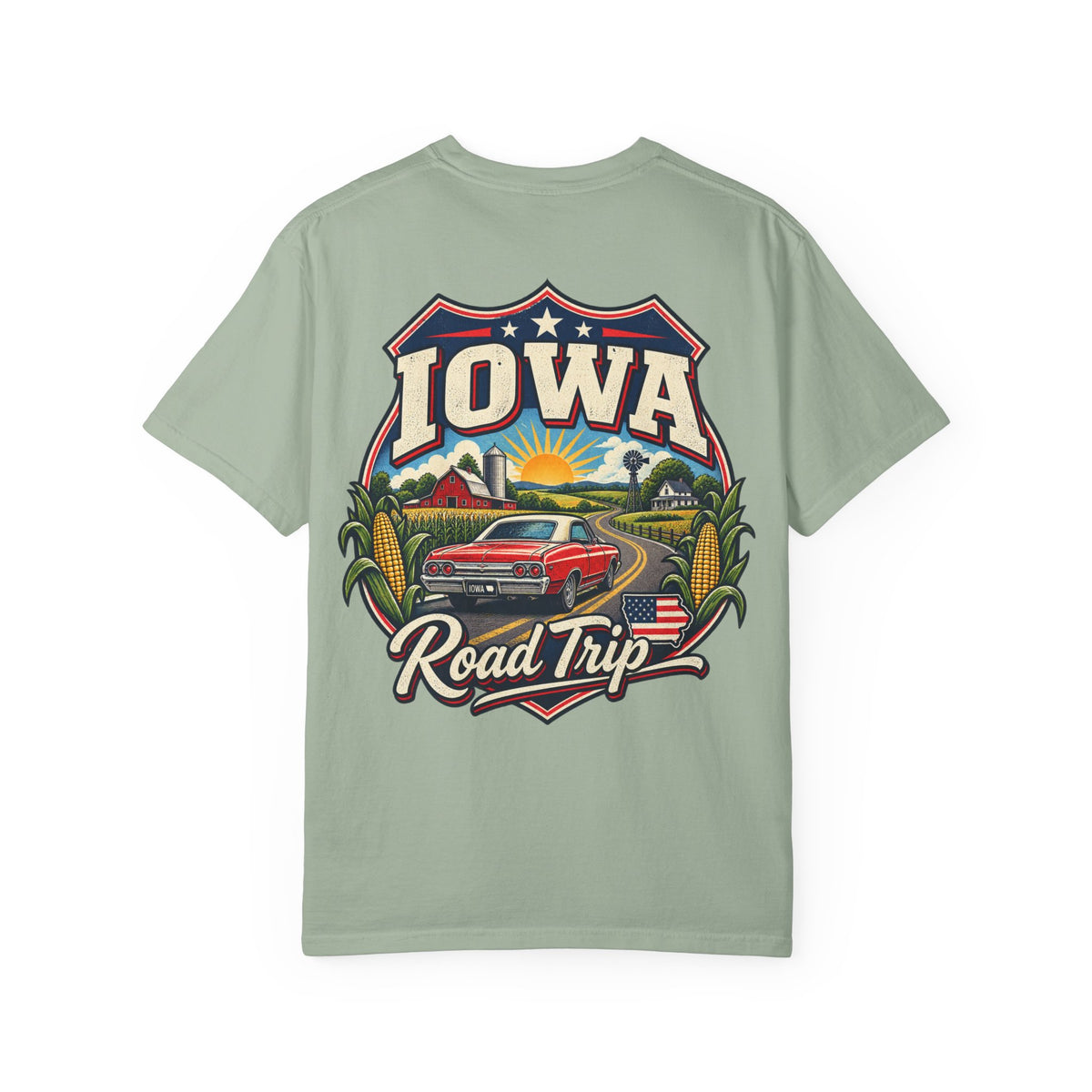 Iowa Road Trip Unisex Comfort Color 1717 Streetwear Graphic Tee