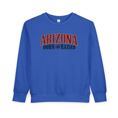Arizona Born and Raised  Premium Desert Heritage Unisex Toddler Sweatshirt