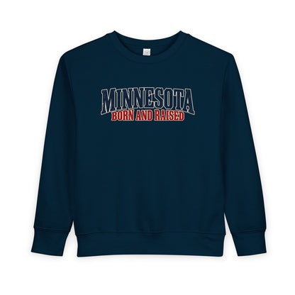 Minnesota Born and Raised Premium Northwoods Unisex Toddler Sweatshirt