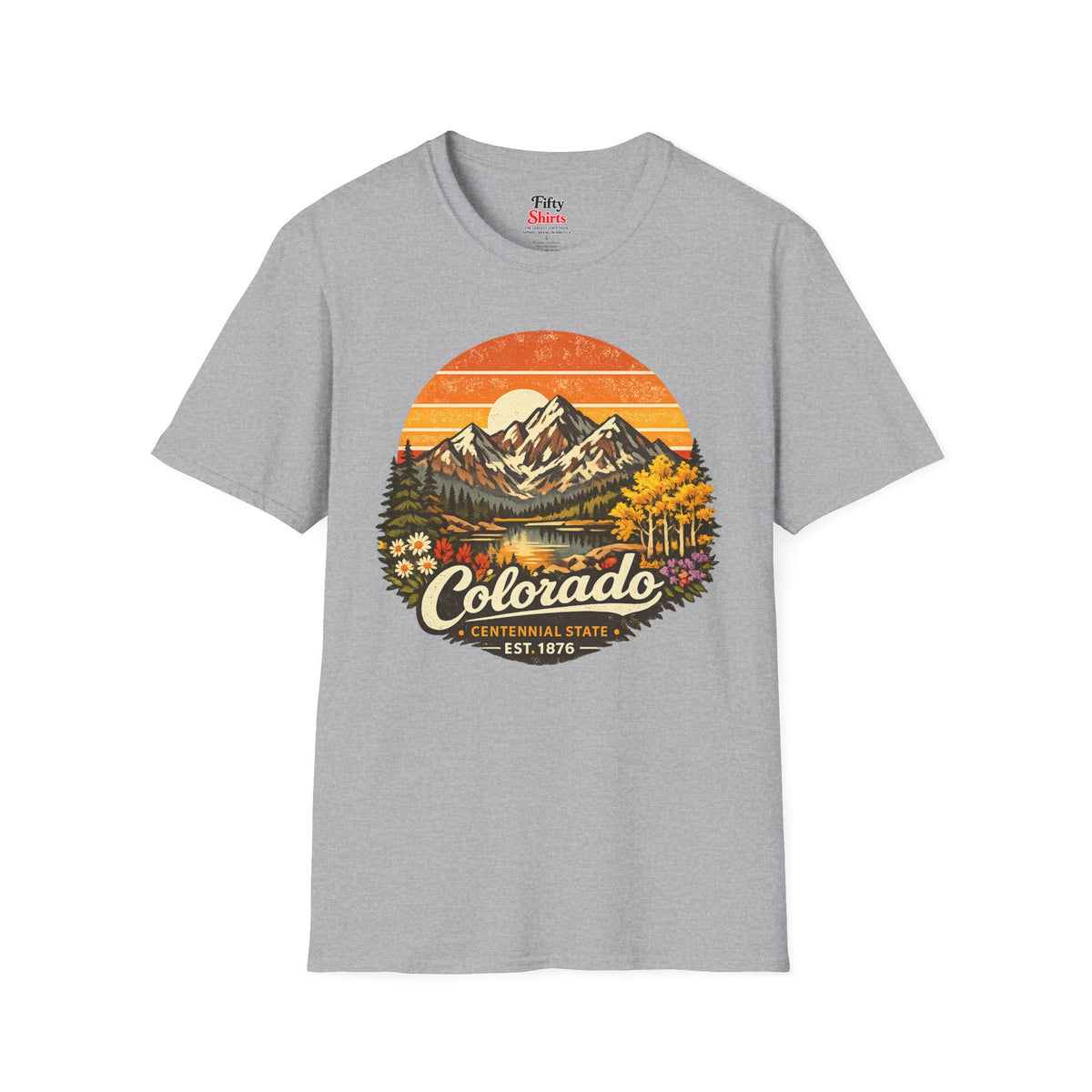 Colorado Mountain Sunset Unisex Softstyle T Shirt State Pride Graphic Tee Collections FS03