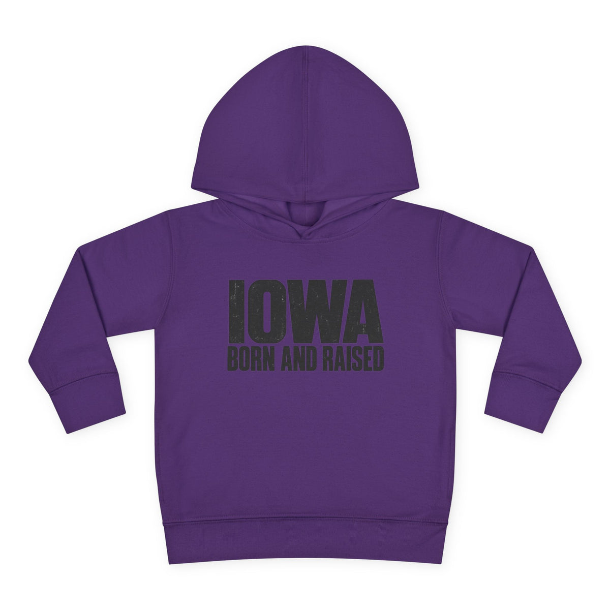 Iowa Born and Raised Modern Midwest Streetwear Unisex Toddler Pullover Fleece Hoodie