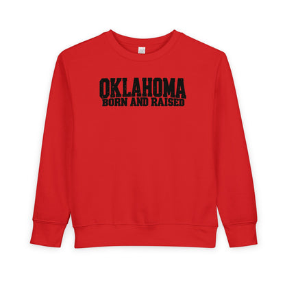Oklahoma Born and Raised Minimal Heritage Unisex Toddler Sweatshirt