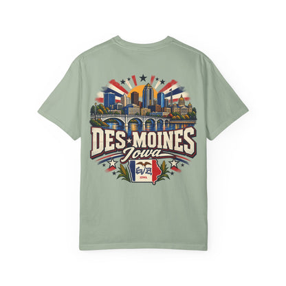 Des Moines Iowa Unisex Comfort Color 1717 Streetwear Graphic Tee