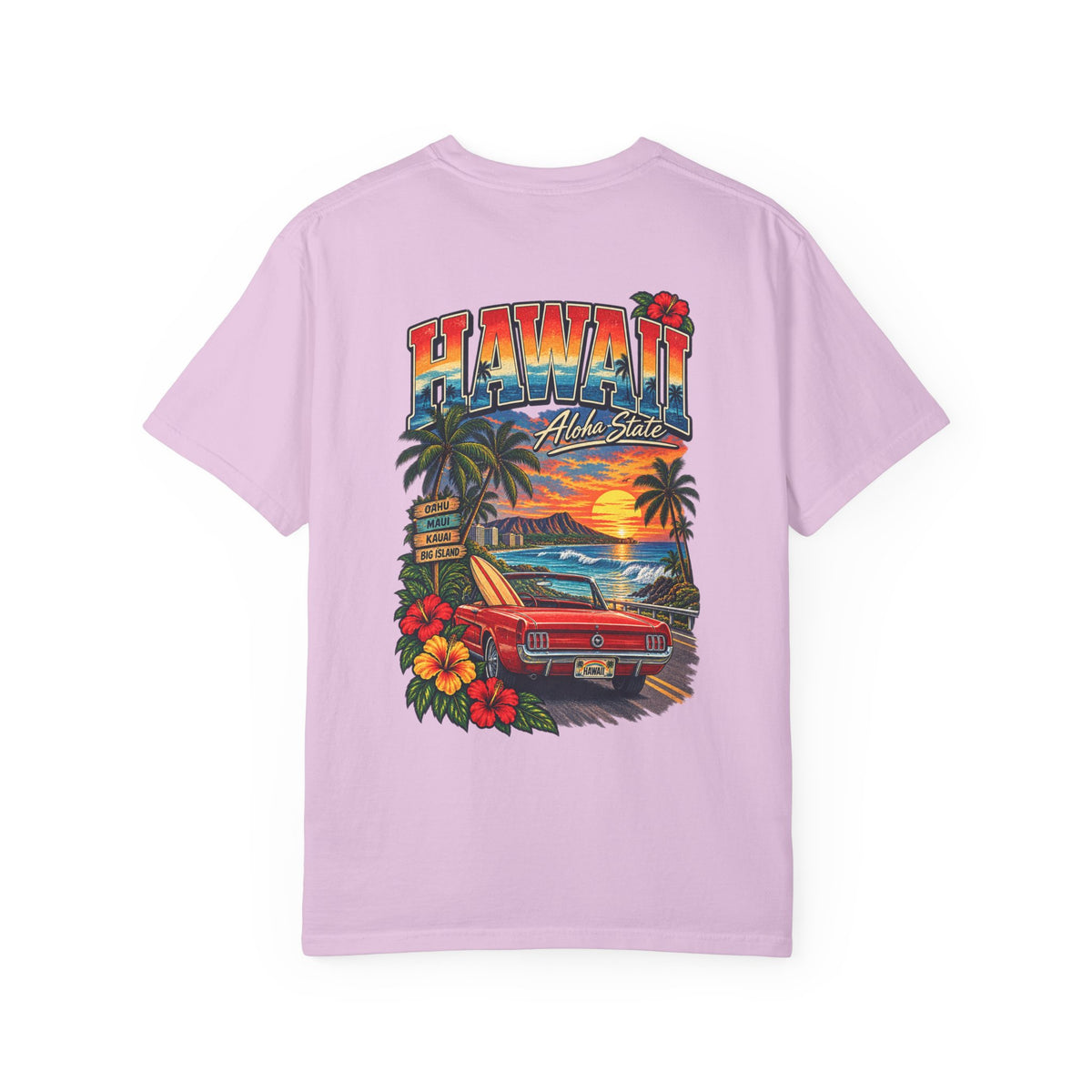 Hawaii Sunset Drive Unisex Comfort Color 1717 Streetwear Graphic Tee