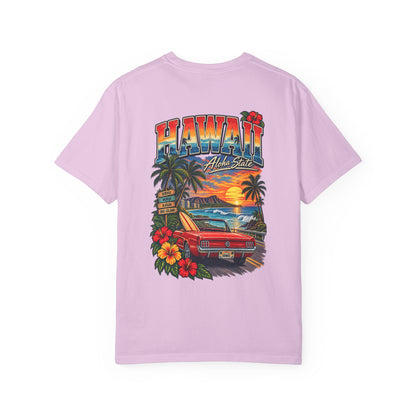 Hawaii Sunset Drive Unisex Comfort Color 1717 Streetwear Graphic Tee