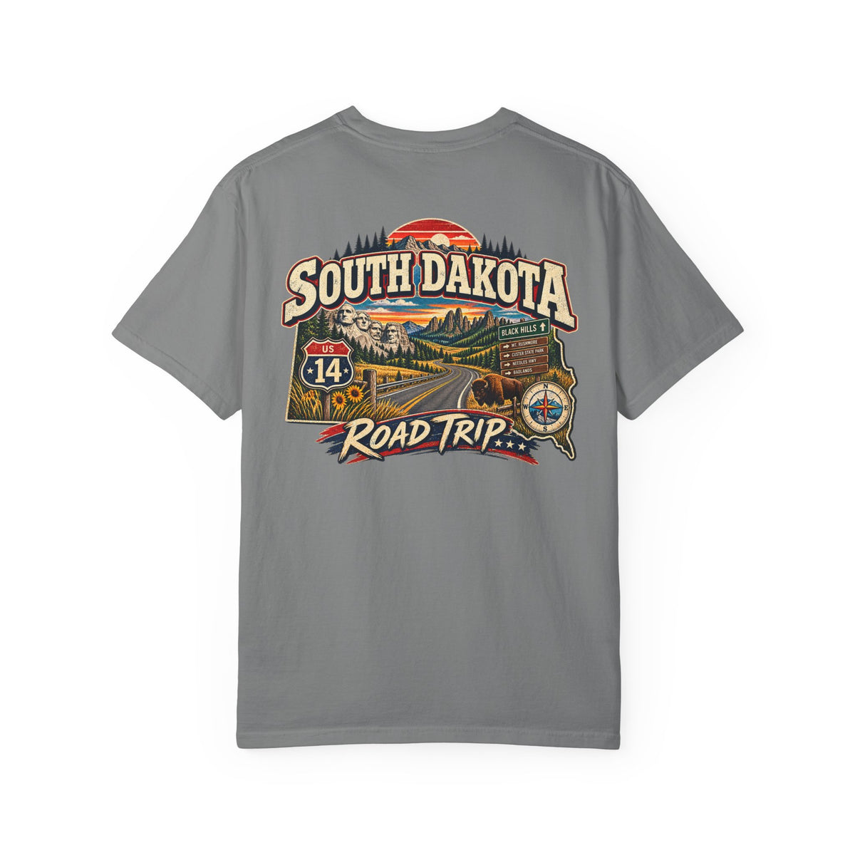 South Dakota Road Trip Unisex Comfort Color 1717 Streetwear Graphic Tee