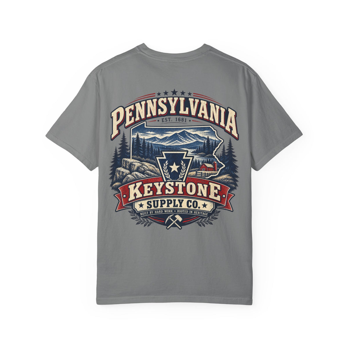 Pennsylvania Keystone Supply Co Unisex Comfort Color 1717 Streetwear Graphic Tee