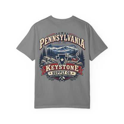 Pennsylvania Keystone Supply Co Unisex Comfort Color 1717 Streetwear Graphic Tee