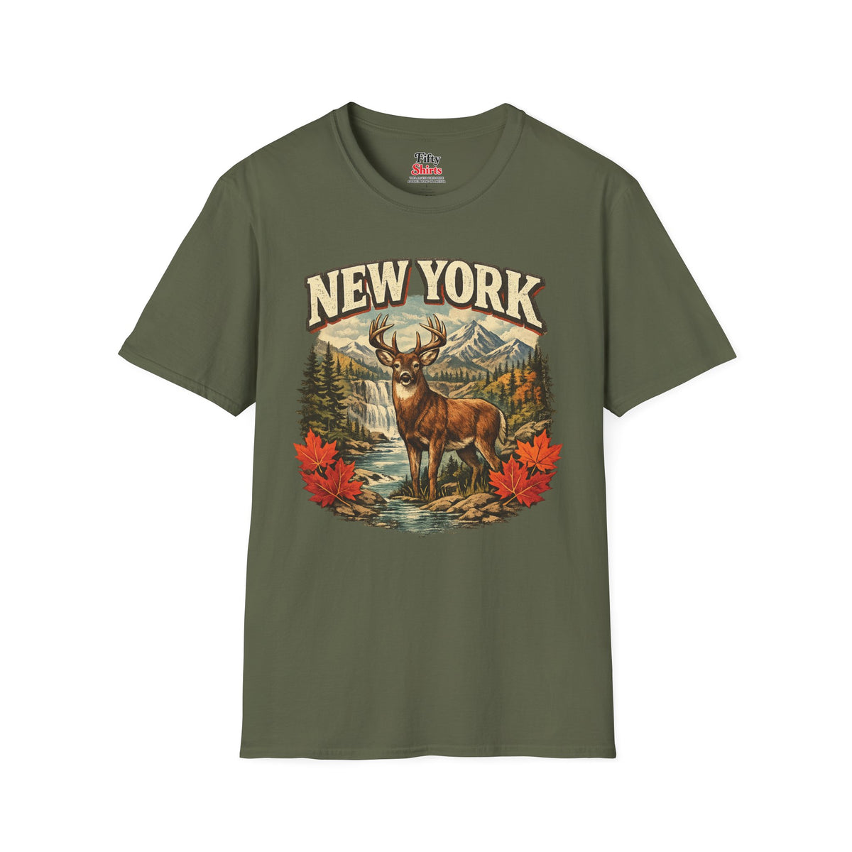 New York Wildlife Unisex Softstyle T Shirt State Pride Graphic Tee Collections FS03