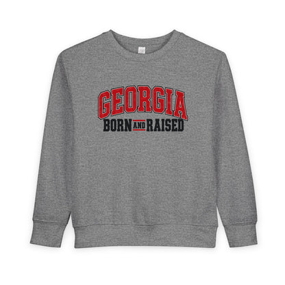 Georgia Born and Raised Old-School Athletic Unisex Toddler Sweatshirt