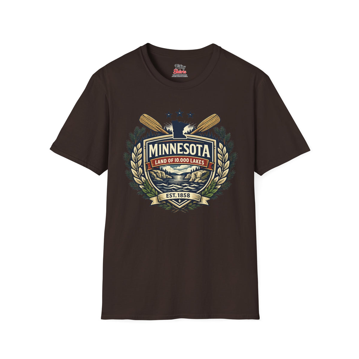 Minnesota Heritage Badge Unisex Softstyle T Shirt State Pride Graphic Tee Collections FS03