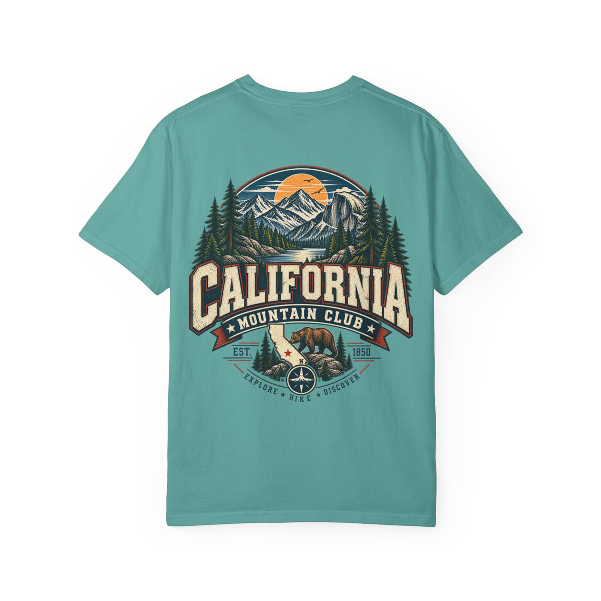 California Mountain Club  Unisex Comfort Color 1717 Streetwear Graphic Tee