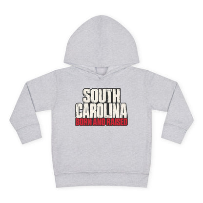 South Carolina Born and Raised Southern Streetwear Unisex Toddler Pullover Fleece Hoodie