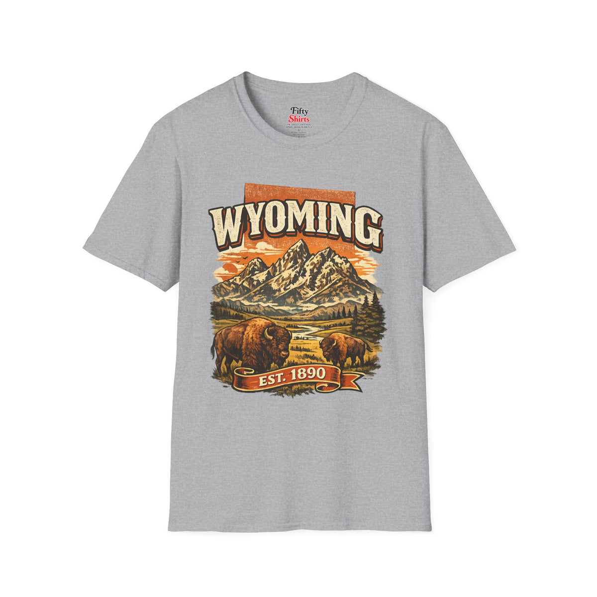 Vintage Wyoming Heritage Unisex Softstyle T Shirt State Pride Graphic Tee Collections FS03