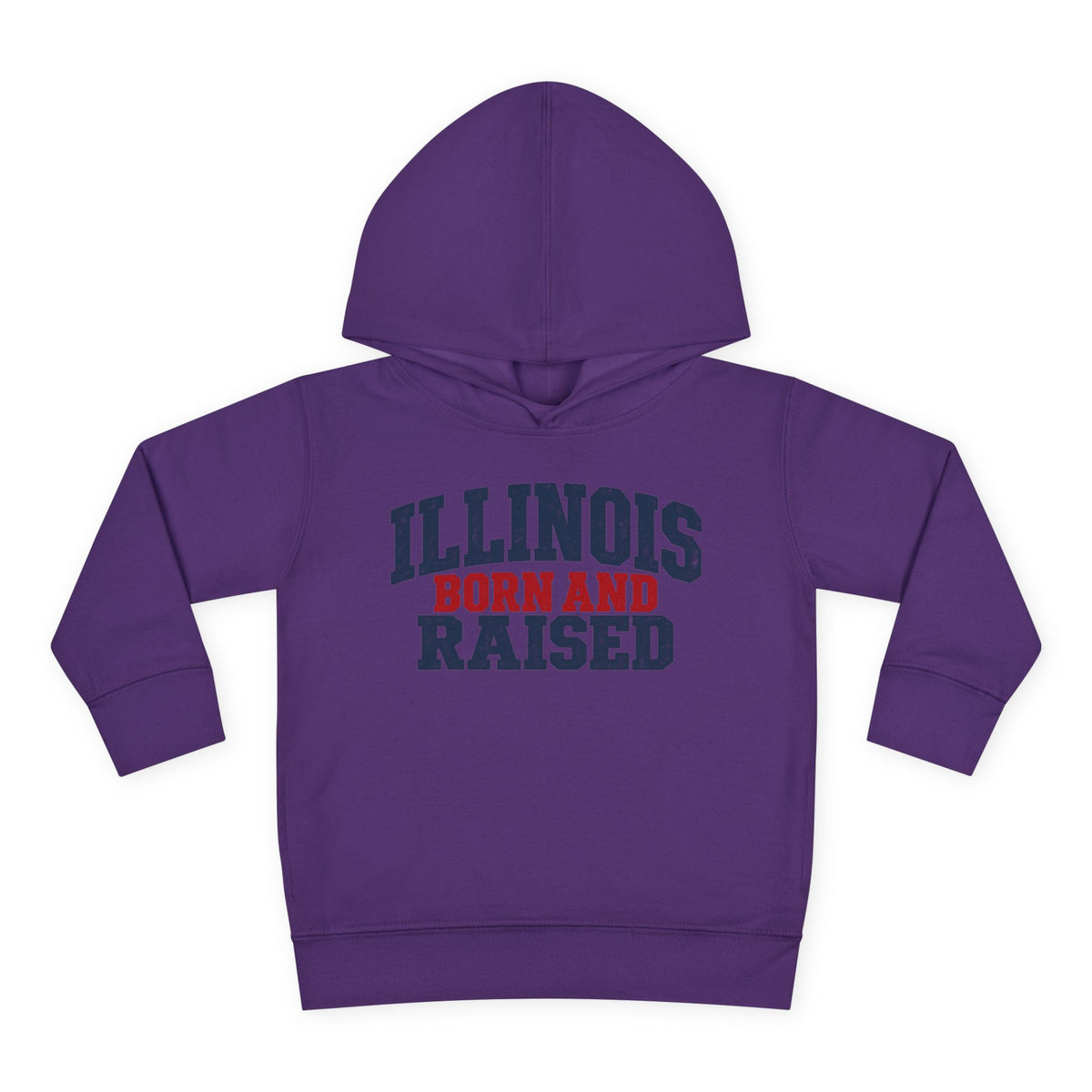 Illinois Born and Raised Rustic Midwest Americana Unisex Toddler Pullover Fleece Hoodie