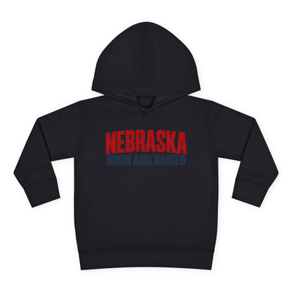 Nebraska Born and Raised Minimal Heritage Unisex Toddler Pullover Fleece Hoodie