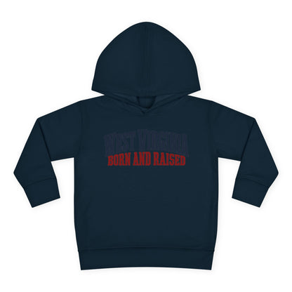 West Virginia Born and Raised Classic Americana Unisex Toddler Pullover Fleece Hoodie