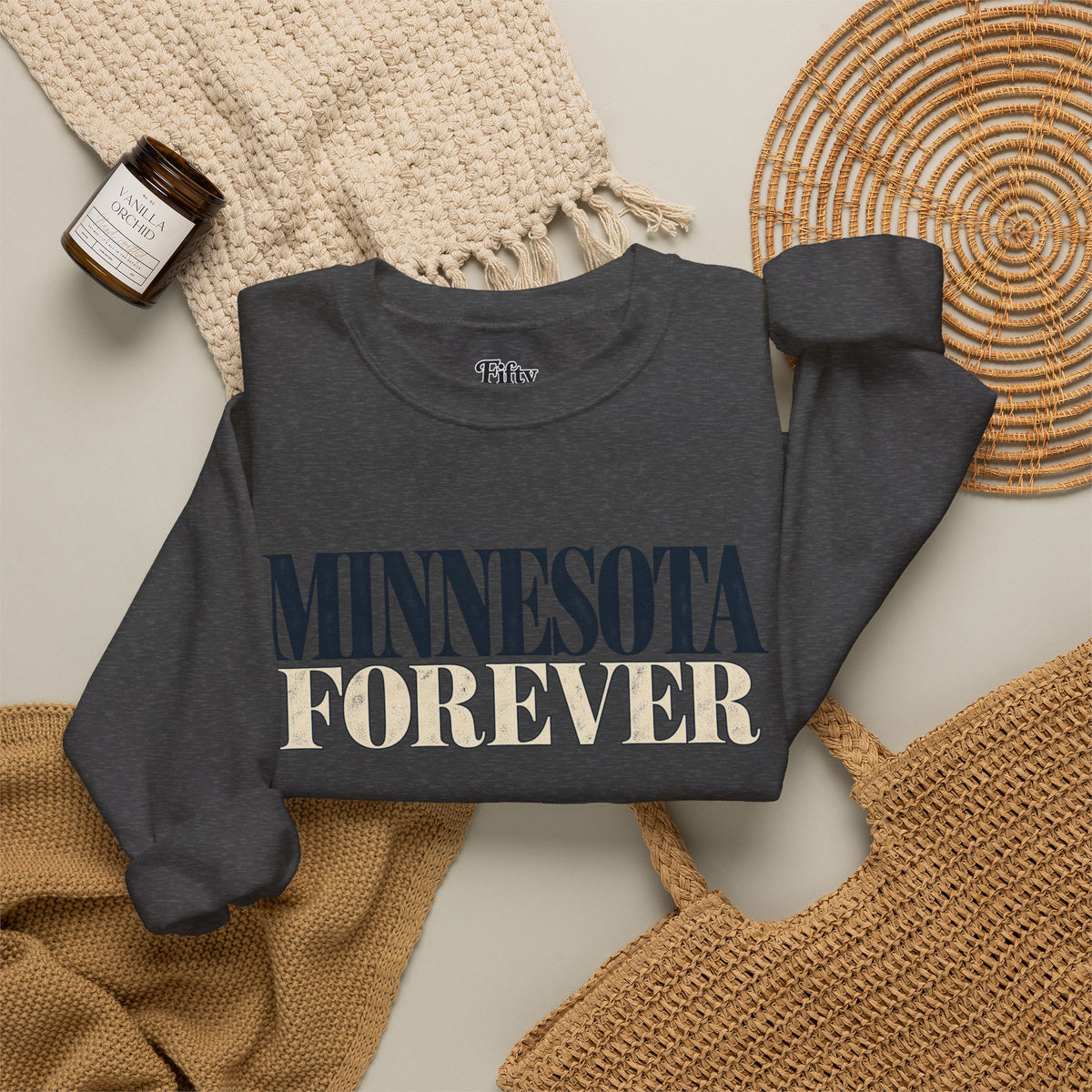 Minnesota Forever Unisex Crewneck Sweatshirt State Name Graphic