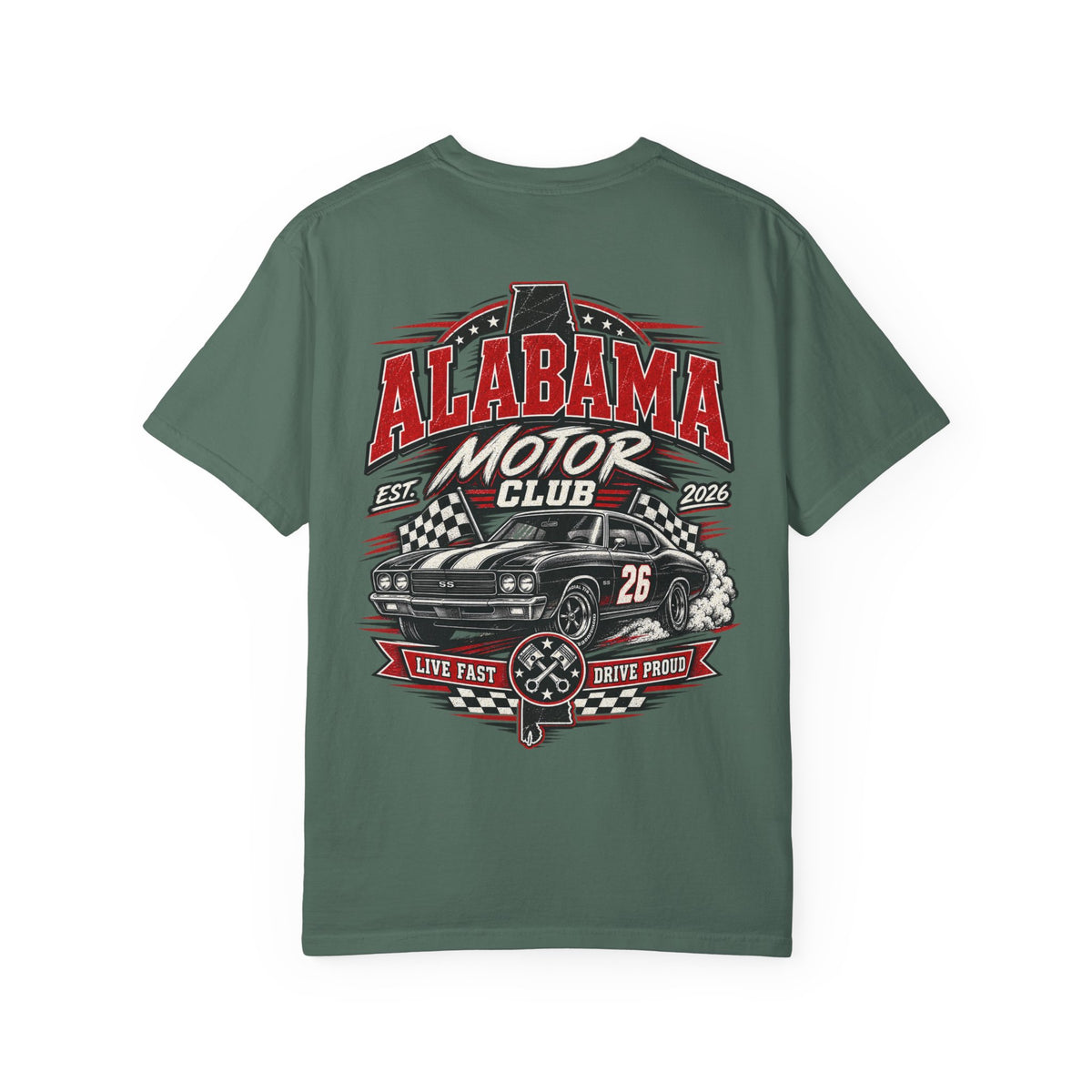 Alabama Motor Club Unisex Comfort Color 1717 Streetwear Graphic Tee