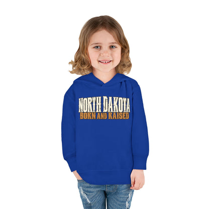 North Dakota Born and Raised Western Streetwear Unisex Toddler Pullover Fleece Hoodie