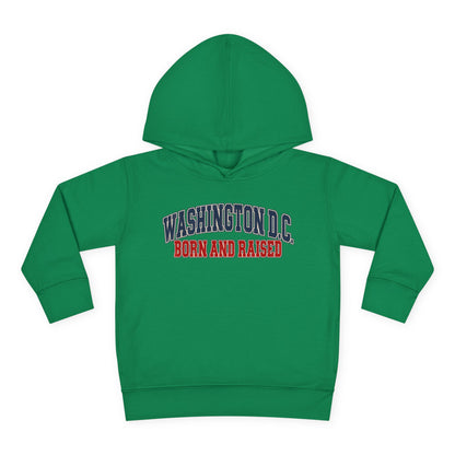 Washington DC Born and Raised Classic Collegiate Unisex Toddler Pullover Fleece Hoodie