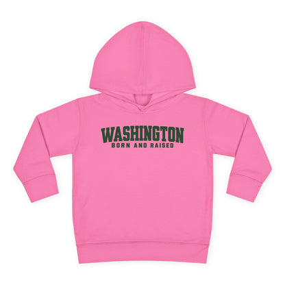 Washington Born and Raised Minimal Modern Unisex Toddler Pullover Fleece Hoodie