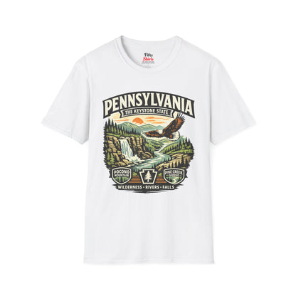 Pennsylvania Keystone State Adventure Unisex Softstyle T Shirt State Pride Graphic Tee Collections FS03